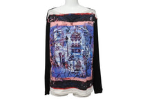 画像をギャラリービューアに読み込む, 極美品 Jean Paul GAULTIER ジャンポールゴルチェ 長袖Tシャツ カットソー 総柄 JPJ023 ブラック マルチカラー サイズ38 中古 4b004120