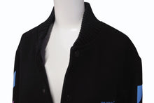 画像をギャラリービューアに読み込む, OFF WHITE オフホワイト 18AW DIAG GRADIENT VARSITY JACKET ウール グラデーション スタジャン ブラック サイズXS 美品 中古 4b004137