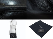 画像をギャラリービューアに読み込む, YVES SAINT LAURENT イヴサンローラン サッチェル キルティング チェーンショルダーバッグ 428056 ブラック メタルブラック金具 美品 中古 4b004142