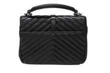 画像をギャラリービューアに読み込む, YVES SAINT LAURENT イヴサンローラン サッチェル キルティング チェーンショルダーバッグ 428056 ブラック メタルブラック金具 美品 中古 4b004142