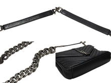 画像をギャラリービューアに読み込む, YVES SAINT LAURENT イヴサンローラン サッチェル キルティング チェーンショルダーバッグ 428056 ブラック メタルブラック金具 美品 中古 4b004142