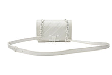 画像をギャラリービューアに読み込む, OFF WHITE オフホワイト バインダー クリップ ソフト ショルダーバッグ レザー ホワイト 良品 中古 4b004147