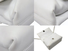 画像をギャラリービューアに読み込む, OFF WHITE オフホワイト バインダー クリップ ソフト ショルダーバッグ レザー ホワイト 良品 中古 4b004147