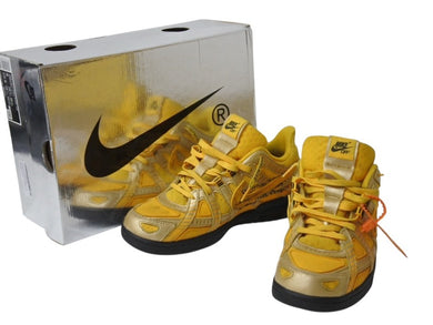 NIKE × Off-White ナイキ オフホワイト エアラバーダンク ユニバーシティゴールド CU6015-700 スニーカー イエロー サイズ27cm 良品 中古 4b004152