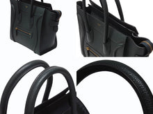 Load image into Gallery viewer, 極美品 CELINE セリーヌ ラゲージ マイクロショッパー ハンドバッグ イタリア製 レザー ダークグリーン ゴールド金具 中古 4b004197