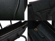 Load image into Gallery viewer, 極美品 CELINE セリーヌ ラゲージ マイクロショッパー ハンドバッグ イタリア製 レザー ダークグリーン ゴールド金具 中古 4b004197