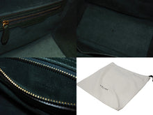 Load image into Gallery viewer, 極美品 CELINE セリーヌ ラゲージ マイクロショッパー ハンドバッグ イタリア製 レザー ダークグリーン ゴールド金具 中古 4b004197