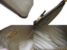 画像をギャラリービューアに読み込む, PRADA プラダ 2WAYバッグ ハンドバッグ ショルダーバッグ ジャガード レザー ベージュ ブラウン ゴールド金具 美品 中古 4b004204