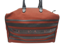 画像をギャラリービューアに読み込む, YVES SAINT LAURENT イヴサンローラン YSLロゴ ミニミニボストンバッグハンドバッグ キャンバス レザー ボルドー ブラック 美品 中古 4b004217