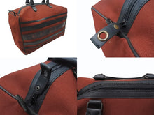 画像をギャラリービューアに読み込む, YVES SAINT LAURENT イヴサンローラン YSLロゴ ミニミニボストンバッグハンドバッグ キャンバス レザー ボルドー ブラック 美品 中古 4b004217