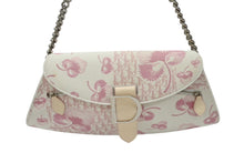 画像をギャラリービューアに読み込む, CHRISTIAN DIOR クリスチャンディオール トロッターライン ショルダーバッグ BO N 1024 ホワイト ピンク シルバー金具 美品 中古 4b004228