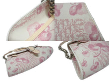 画像をギャラリービューアに読み込む, CHRISTIAN DIOR クリスチャンディオール トロッターライン ショルダーバッグ BO N 1024 ホワイト ピンク シルバー金具 美品 中古 4b004228