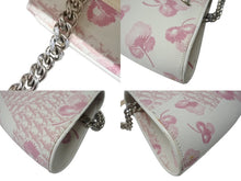 画像をギャラリービューアに読み込む, CHRISTIAN DIOR クリスチャンディオール トロッターライン ショルダーバッグ BO N 1024 ホワイト ピンク シルバー金具 美品 中古 4b004228