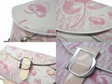 画像をギャラリービューアに読み込む, CHRISTIAN DIOR クリスチャンディオール トロッターライン ショルダーバッグ BO N 1024 ホワイト ピンク シルバー金具 美品 中古 4b004228