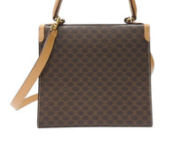 Load image into Gallery viewer, CELINE セリーヌ ハンドバッグ セリーヌ マカダム 2WAY バッグ ブラウン レザー ゴールド金具 美品 中古 4b004320