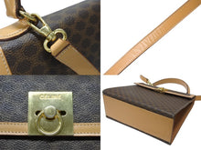 Load image into Gallery viewer, CELINE セリーヌ ハンドバッグ セリーヌ マカダム 2WAY バッグ ブラウン レザー ゴールド金具 美品 中古 4b004320