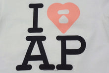 画像をギャラリービューアに読み込む, A BATHING APE アベイシングエイプ リンガーTシャツ ホワイト レッド ピンク 半袖 コットン 美品 中古 4b004351