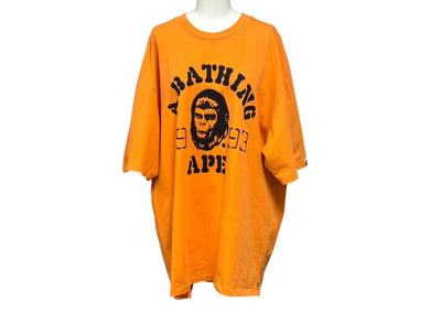 A BATHING APE アベイシングエイプ 半袖Ｔシャツ オレンジ コットン サイズL 001TEK301352M 美品 中古 4b004359