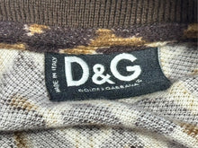 画像をギャラリービューアに読み込む, DOLCE&amp;GABBANA ドルチェアンドガッバーナ ポロシャツ ノースリーブ D＆Gロゴ レオパード ブラウン 美品 中古 4b004362