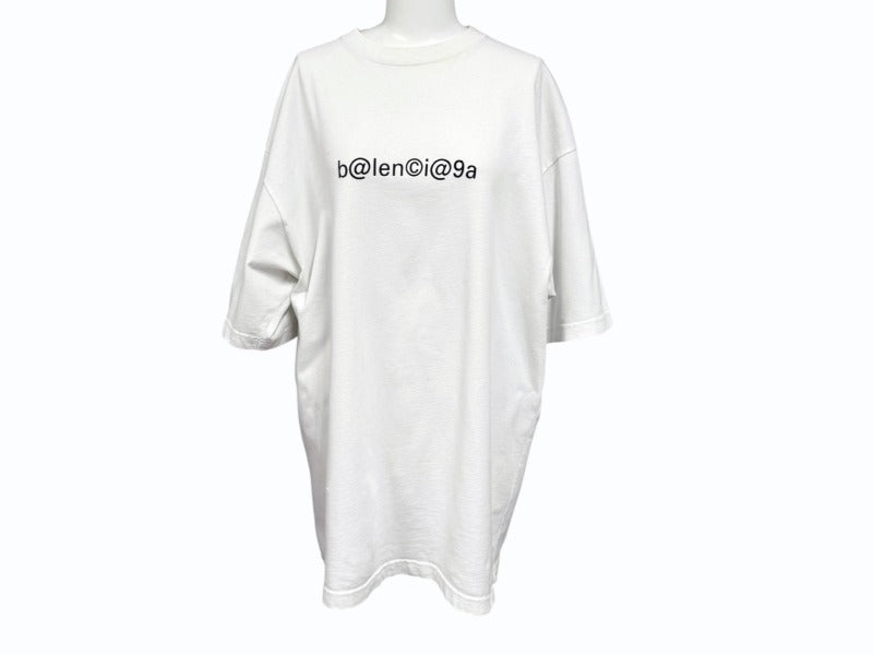 BALENCIAGA バレンシアガ ロゴ Tシャツ 620969 TIV50 半袖Ｔシャツ ホワイト コットン サイズXXS 美品 中古 4b004416