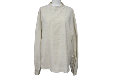 極美品 Christian Dior クリスチャンディオール ノーカラー バックボタンジャケット 393C665A5845 サイズ46 アイボリー 中古 4b004430