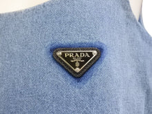 画像をギャラリービューアに読み込む, 極美品 PRADA プラダ オーガニックデニム ミニドレス GFA122 サイズ36 トライアングルロゴ インディゴブルー 中古 4b004454