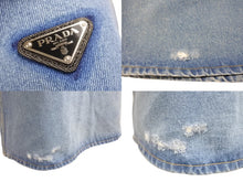 画像をギャラリービューアに読み込む, 極美品 PRADA プラダ オーガニックデニム ミニドレス GFA122 サイズ36 トライアングルロゴ インディゴブルー 中古 4b004454