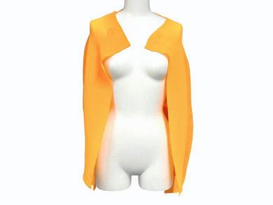 極美品 me ISSEY MIYAKE ミー イッセイミヤケ 長袖トップス MI31FO311 フリーサイズ プリーツ オレンジ 中古 4b004464