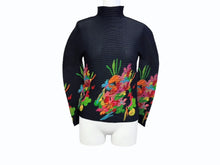 Load image into Gallery viewer, 極美品 me ISSEY MIYAKE ミー イッセイミヤケ 長袖トップス MI41FJ211 フリーサイズ ブラック マルチカラー 総柄 中古 4b004466