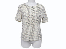 Load image into Gallery viewer, CELINE セリーヌ 総柄 半袖Tシャツ 2 0358 サイズM マカダム柄 オフホワイト マルチカラー プリント 美品 中古 4b004472