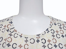 Load image into Gallery viewer, CELINE セリーヌ 総柄 半袖Tシャツ 2 0358 サイズM マカダム柄 オフホワイト マルチカラー プリント 美品 中古 4b004472