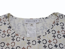Load image into Gallery viewer, CELINE セリーヌ 総柄 半袖Tシャツ 2 0358 サイズM マカダム柄 オフホワイト マルチカラー プリント 美品 中古 4b004472