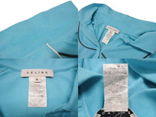 画像をギャラリービューアに読み込む, CELINE セリーヌ 半袖ポロシャツ トップス 2 9A14 サイズXL ブルー ブラウン ホワイト ロゴ刺繍 美品 中古 4b004473