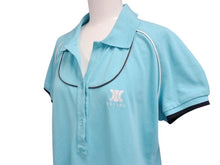 画像をギャラリービューアに読み込む, CELINE セリーヌ 半袖ポロシャツ トップス 2 9A14 サイズXL ブルー ブラウン ホワイト ロゴ刺繍 美品 中古 4b004473