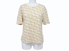 Load image into Gallery viewer, CELINE セリーヌ 総柄 半袖Tシャツ トップス 2 0358 サイズL マカダム柄 ベージュ マルチカラー プリント 美品 中古 4b004477