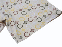 Load image into Gallery viewer, CELINE セリーヌ 総柄 半袖Tシャツ トップス 2 0358 サイズL マカダム柄 ベージュ マルチカラー プリント 美品 中古 4b004477