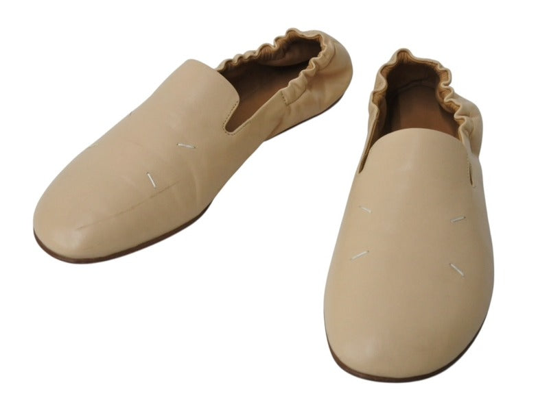 MAISON MARGIELA メゾンマルジェラ 4ステッチ Kiki キキ パンプス シューズ レザー ベージュ ホワイト サイズ37 良品 中古 4b004505