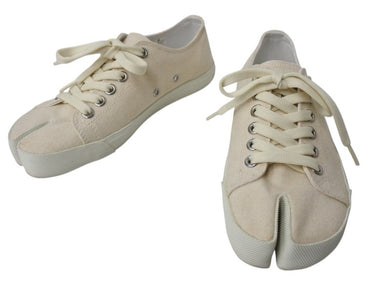 Maison Margiela メゾンマルジェラ Tabi 足袋 スニーカー アイボリー キャンバス S57WS0252 靴 ローカット サイズ37 美品 中古 4b004506