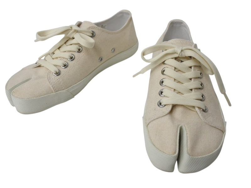 Maison Margiela メゾンマルジェラ Tabi 足袋 スニーカー アイボリー キャンバス S57WS0252 靴 ローカット サイズ37 美品 中古 4b004506