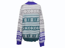 画像をギャラリービューアに読み込む, 極美品 Sacai サカイ ニットセーター 18-01581M サイズ2 リネン コットン マルチカラー ノルディック柄 18AW 中古 4b004525