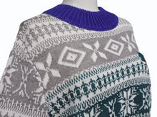 画像をギャラリービューアに読み込む, 極美品 Sacai サカイ ニットセーター 18-01581M サイズ2 リネン コットン マルチカラー ノルディック柄 18AW 中古 4b004525