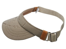 画像をギャラリービューアに読み込む, 新品未使用 PRADA プラダ ロゴ ジャガード サンバイザー キャンバス ポリエステル コットン ベージュ ブラウン シルバー金具 中古 4b004556