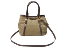 Load image into Gallery viewer, 極美品 PRADA プラダ 2WAY ハンドバッグ ショルダーバッグ BN1841 ジャガード レザー ベージュ ブラウン ゴールド金具 中古 4b004562