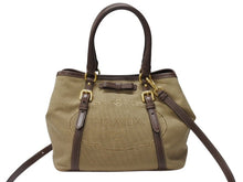 Load image into Gallery viewer, 極美品 PRADA プラダ 2WAY ハンドバッグ ショルダーバッグ BN1841 ジャガード レザー ベージュ ブラウン ゴールド金具 中古 4b004562