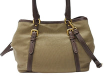 Load image into Gallery viewer, 極美品 PRADA プラダ 2WAY ハンドバッグ ショルダーバッグ BN1841 ジャガード レザー ベージュ ブラウン ゴールド金具 中古 4b004562