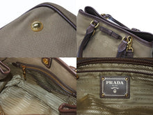 Load image into Gallery viewer, 極美品 PRADA プラダ 2WAY ハンドバッグ ショルダーバッグ BN1841 ジャガード レザー ベージュ ブラウン ゴールド金具 中古 4b004562