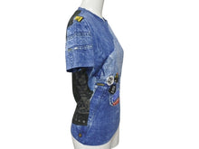 画像をギャラリービューアに読み込む, 極美品 Christian Dior クリスチャンディオール デニムプリント 半袖Tシャツ 1A12055021 サイズ40 トロンプルイユ ガリアーノ期 中古 4b007614
