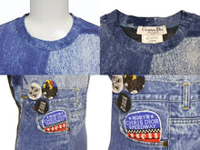 画像をギャラリービューアに読み込む, 極美品 Christian Dior クリスチャンディオール デニムプリント 半袖Tシャツ 1A12055021 サイズ40 トロンプルイユ ガリアーノ期 中古 4b007614