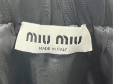 画像をギャラリービューアに読み込む, 極美品 MIUMIU ミュウミュウ モヘア ミニスカート MG2200 サイズ40 フレア ロゴパッチ ネイビー 24SS 中古 4b004626