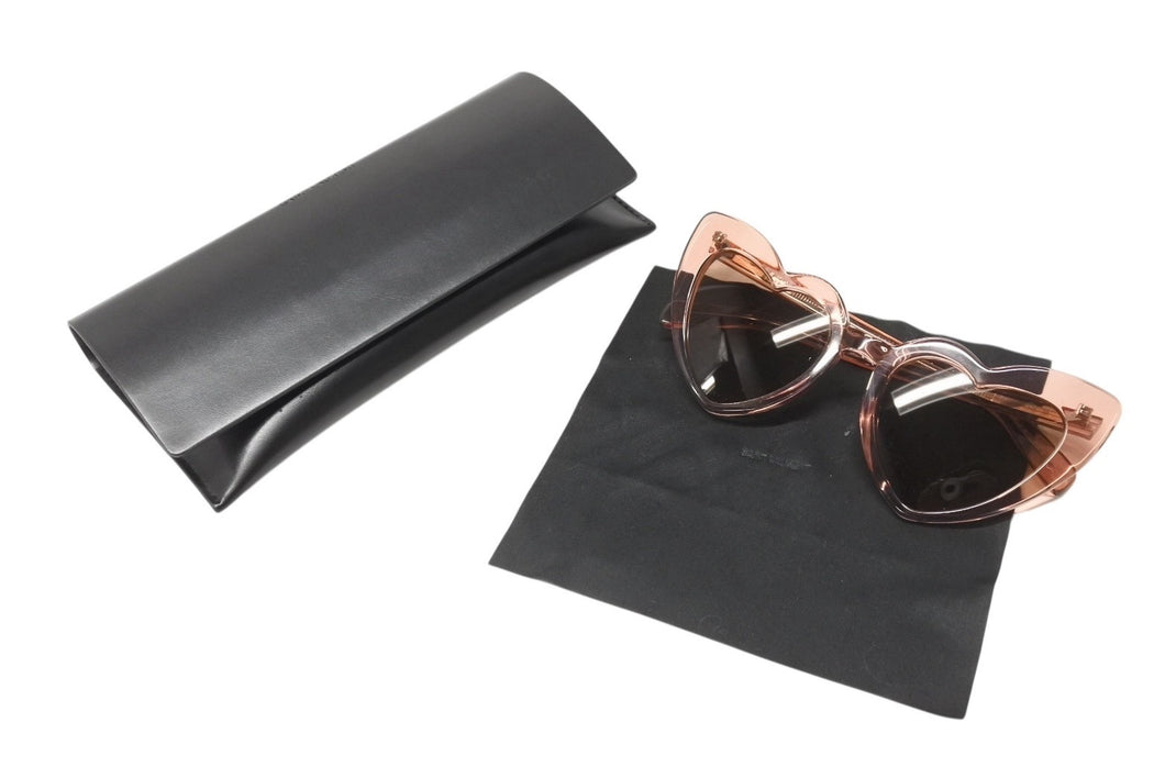 SAINT LAURENT サンローラン サングラス ハート型 クリアフレーム SL181LOULOU プラスチック ピンク 54□21-145 美品 中古 4b00465
